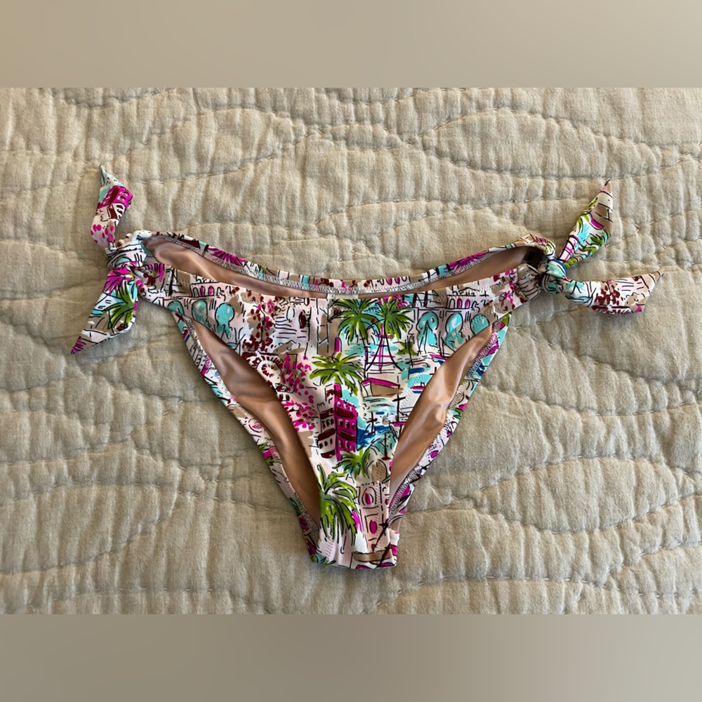 💗🩵💚 J. Crew women’s multicolor travel print bikini bottom NWT